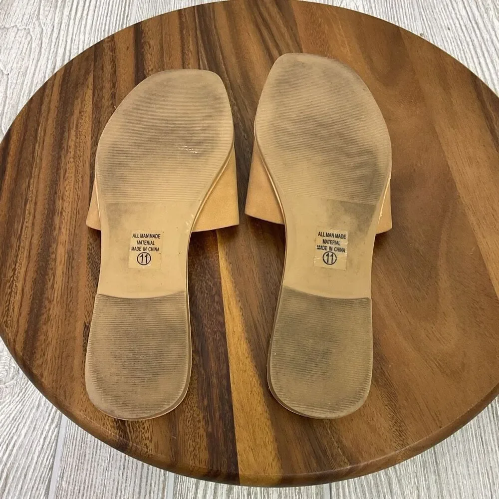 Soda Women's Size 11 Brown Suede Air Way Slip On Sandals Slides